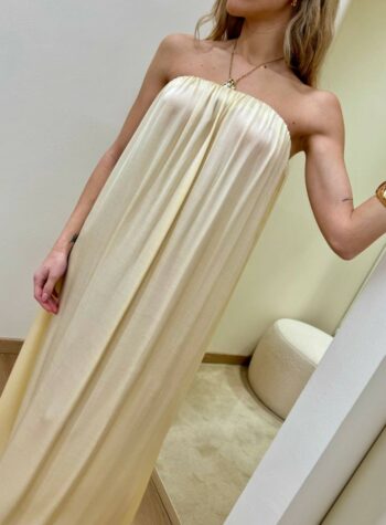 Shop Online Abito midi a fascia in viscosa burro HaveOne