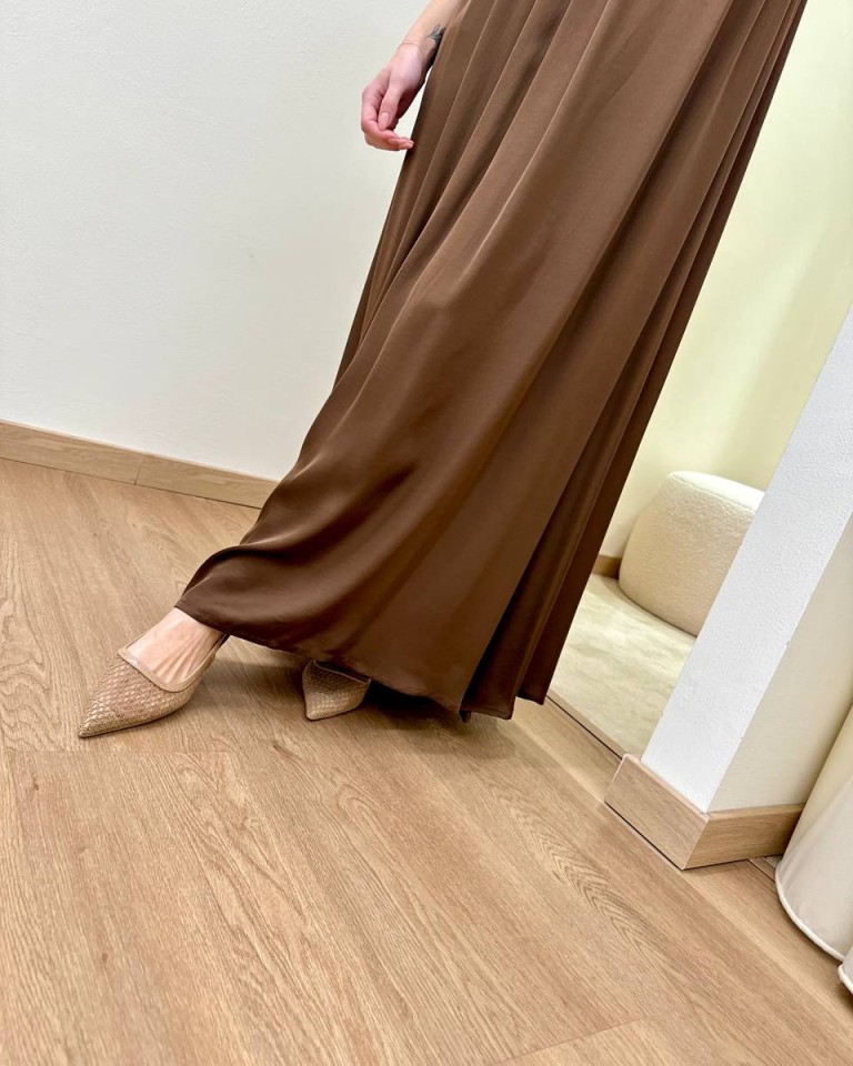 Abito midi a fascia in viscosa moro HaveOne Shop Online Abito midi a fascia in viscosa moro HaveOne