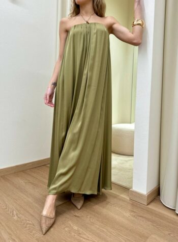 Shop Online Abito midi a fascia in viscosa olio HaveOne