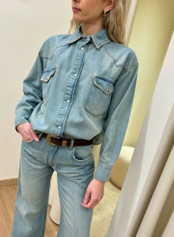 Shop Online Camicia Miranda denim chiaro lavaggio thè Vicolo