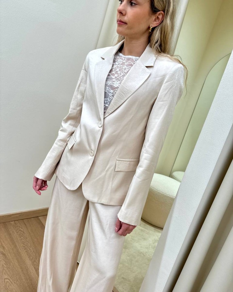 Giacca tessuto semilucido avorio HaveOne Shop Online Giacca tessuto semilucido avorio HaveOne