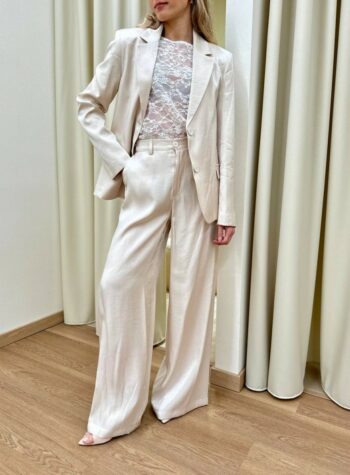 Shop Online Pantalone tessuto semilucido avorio HaveOne