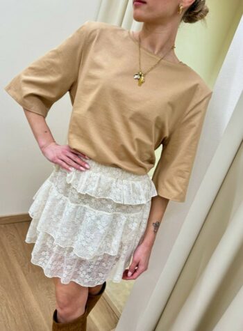 Shop Online T-shirt spalline imbottite e lacci cammello Vicolo