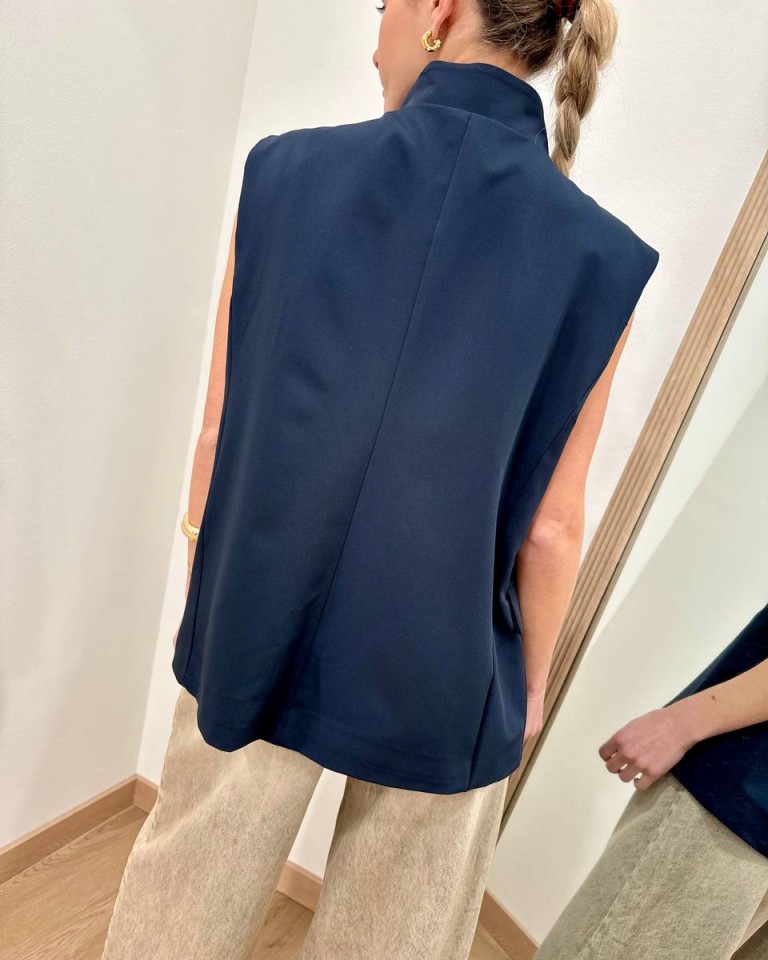 Gilet asimmetrico coreana blu Susy Mix Shop Online Gilet asimmetrico coreana blu Susy Mix