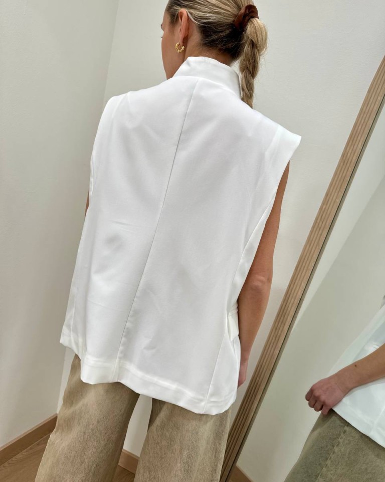 Gilet asimmetrico coreana bianco Susy Mix Shop Online Gilet asimmetrico coreana bianco Susy Mix