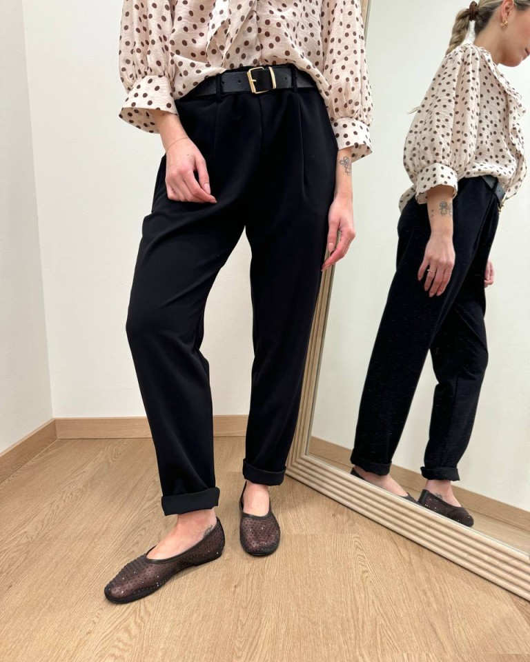 Pantalone sigaretta cintura nero Susy Mix Shop Online Pantalone sigaretta cintura nero Susy Mix