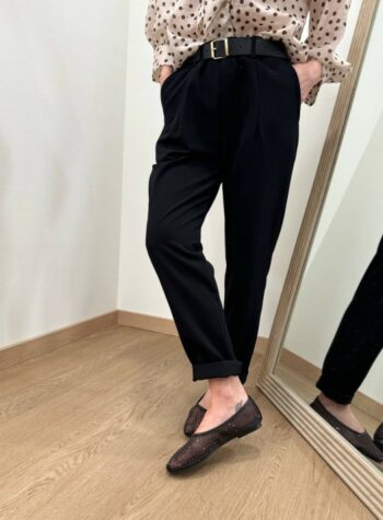 Shop Online Pantalone sigaretta cintura nero Susy Mix