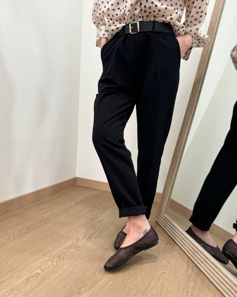 Pantalone sigaretta cintura nero Susy Mix Shop Online Pantalone sigaretta cintura nero Susy Mix