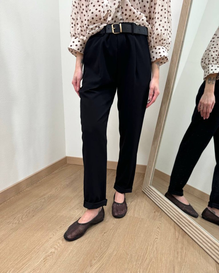 Pantalone sigaretta cintura nero Susy Mix Shop Online Pantalone sigaretta cintura nero Susy Mix