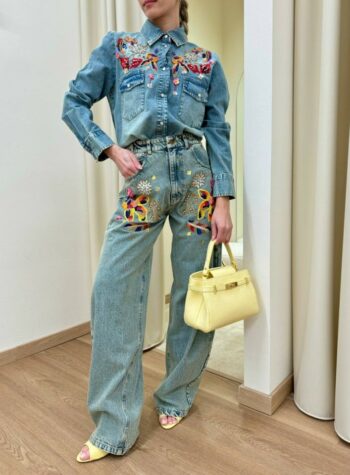 Shop Online Jeans ricamo perline multicolor Souvenir