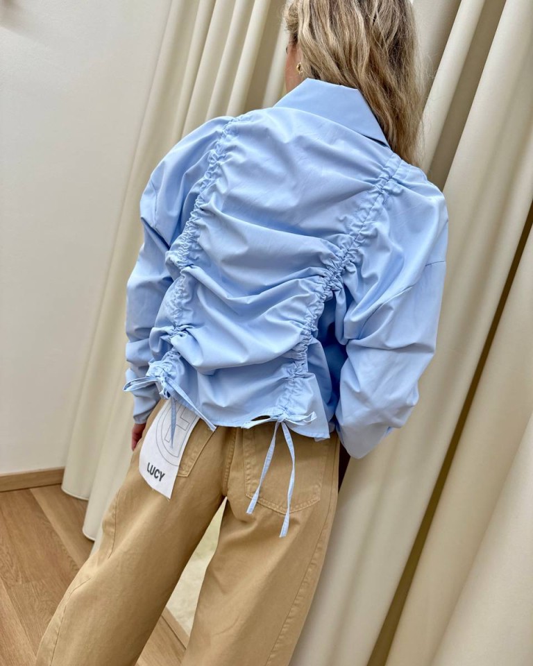 Camicia arricciata celeste HaveOne Shop Online Camicia arricciata celeste HaveOne