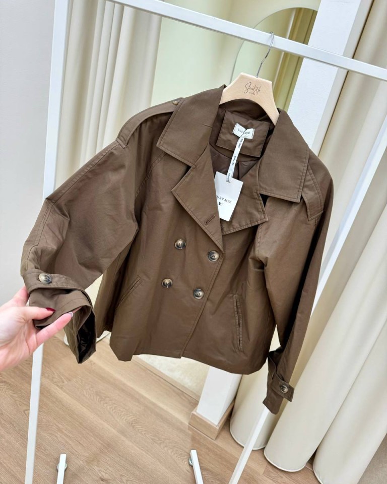 Trench corto doppiopetto moro Susy Mix Shop Online Trench corto doppiopetto moro Susy Mix