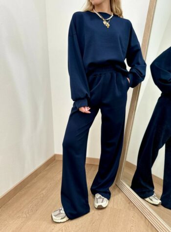 Shop Online Completo tuta felpa e pantalone blu Susy Mix