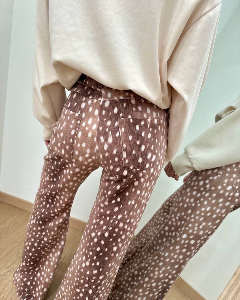 Jeans dritto stampa daino HaveOne Shop Online Jeans dritto stampa daino HaveOne