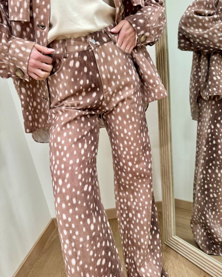 Jeans dritto stampa daino HaveOne Shop Online Jeans dritto stampa daino HaveOne