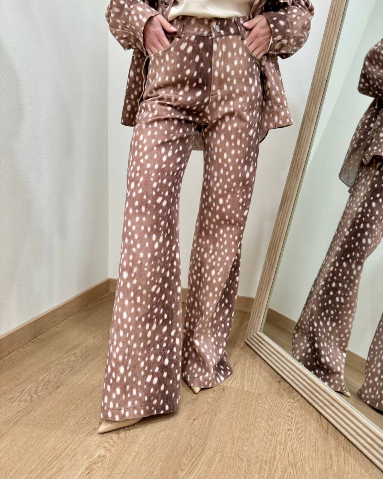 Jeans dritto stampa daino HaveOne Shop Online Jeans dritto stampa daino HaveOne