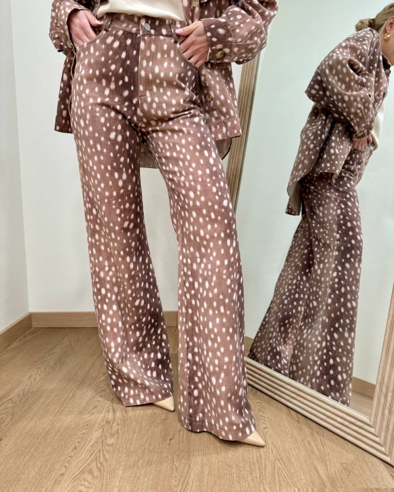 Jeans dritto stampa daino HaveOne Shop Online Jeans dritto stampa daino HaveOne