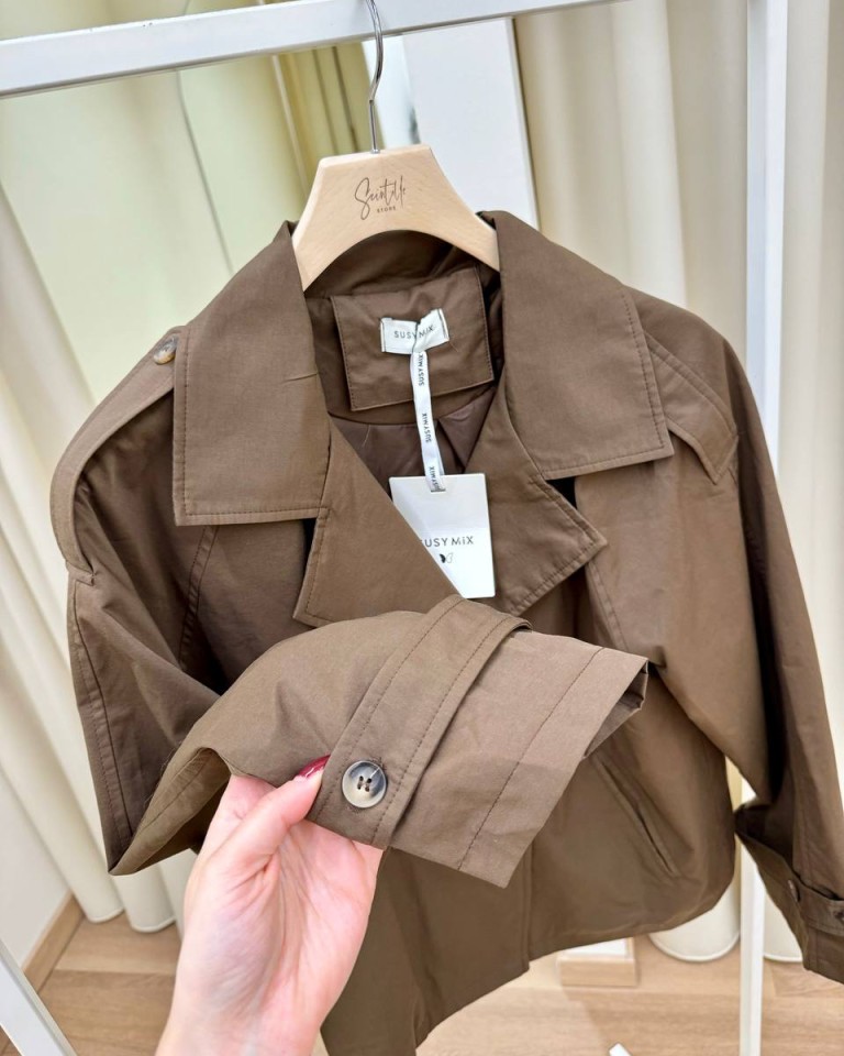 Trench corto doppiopetto moro Susy Mix Shop Online Trench corto doppiopetto moro Susy Mix