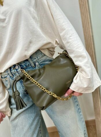 Shop Online Borsa Tassel small verde militare Vicolo