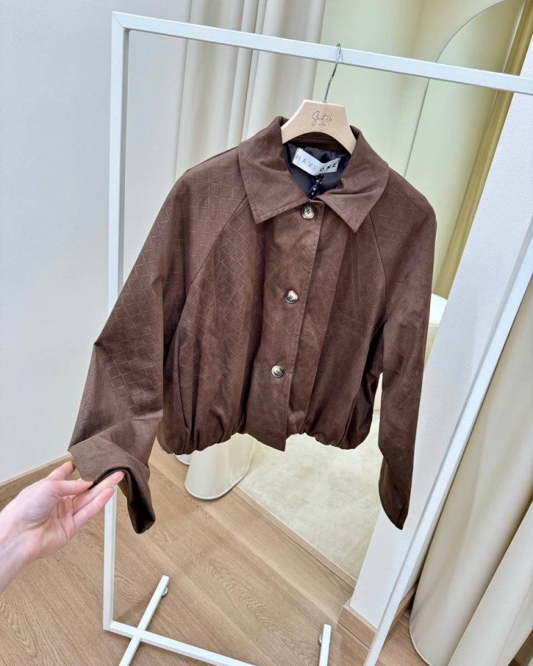 Bomber scamosciato intreccio cioccolato HaveOne Shop Online Bomber scamosciato intreccio cioccolato HaveOne