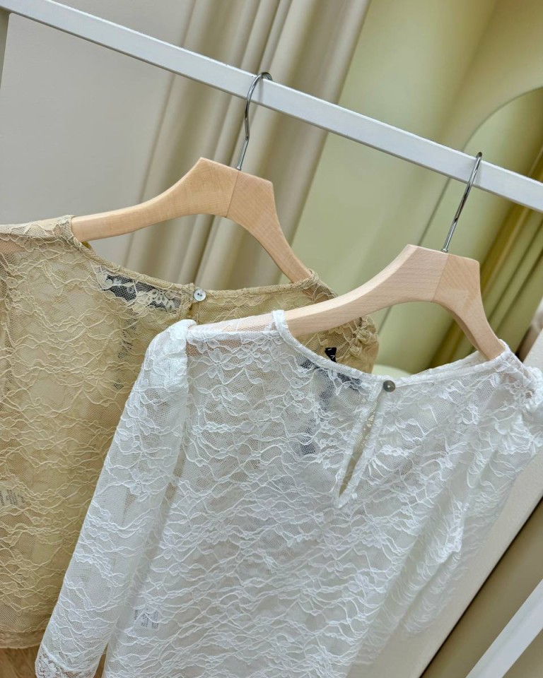 Maglia cropped pizzo panna HaveOne Shop Online Maglia cropped pizzo panna HaveOne