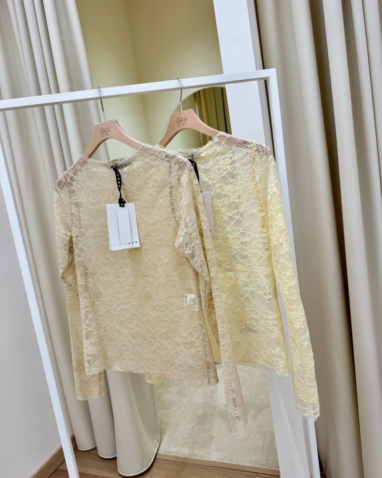 Maglia pizzo giallo pastello HaveOne Shop Online Maglia pizzo giallo pastello HaveOne