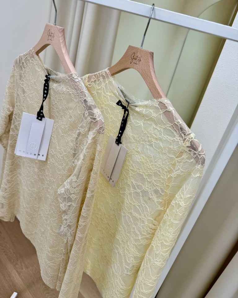 Maglia pizzo giallo pastello HaveOne Shop Online Maglia pizzo giallo pastello HaveOne