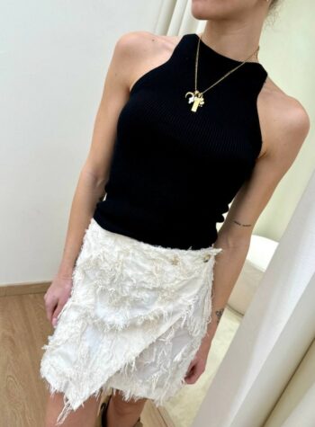 Shop Online Canotta costine americana nera Souvenir