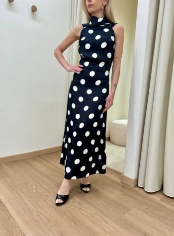 Shop Online Vestito midi Vera nero pois bianchi Mar De Margaritas