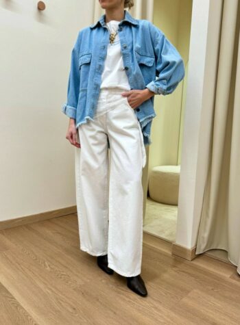 Shop Online Camicia denim orlo sfrangiato Susy Mix