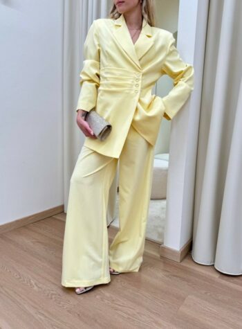 Shop Online Pantalone palazzo giallo pastello HaveOne