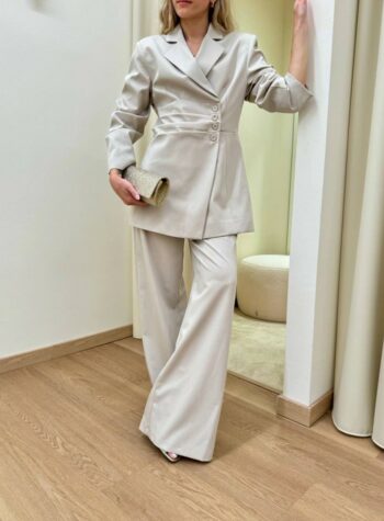 Shop Online Giacca drappeggio bottoni laterali tortora HaveOne