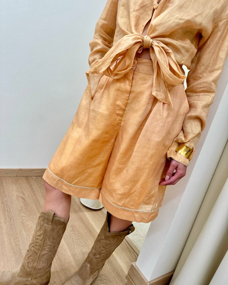 Bermuda in ramiè color albicocca Souvenir Shop Online Bermuda in ramiè color albicocca Souvenir