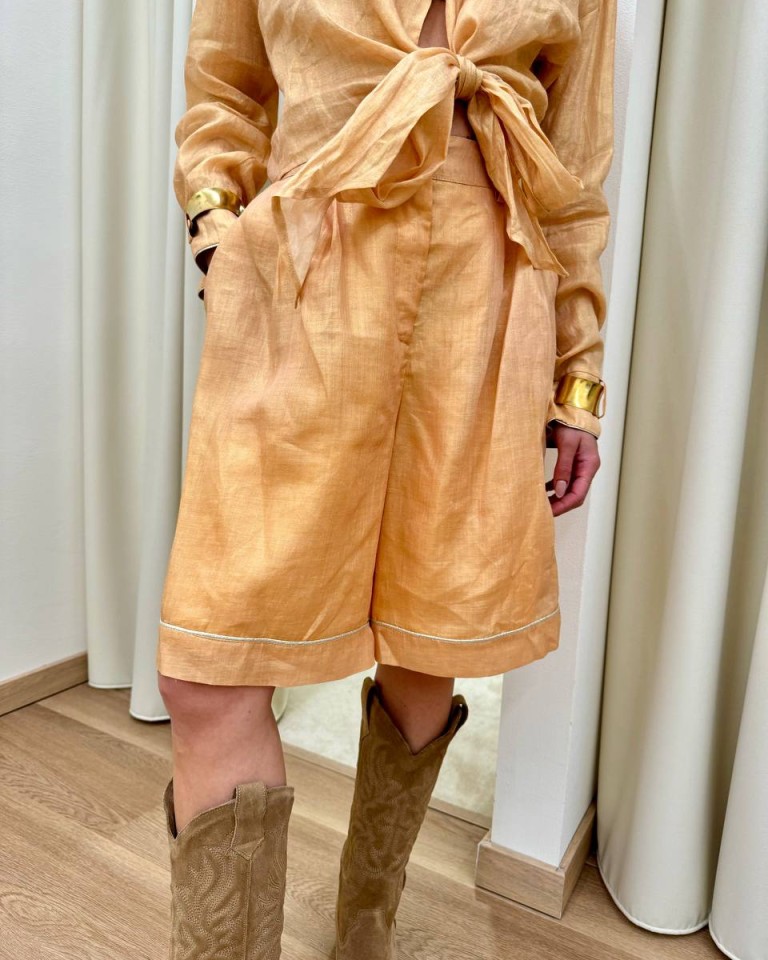 Bermuda in ramiè color albicocca Souvenir Shop Online Bermuda in ramiè color albicocca Souvenir