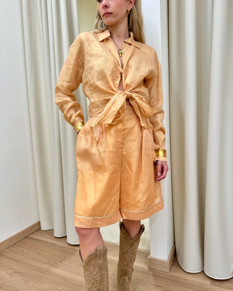 Bermuda in ramiè color albicocca Souvenir Shop Online Bermuda in ramiè color albicocca Souvenir