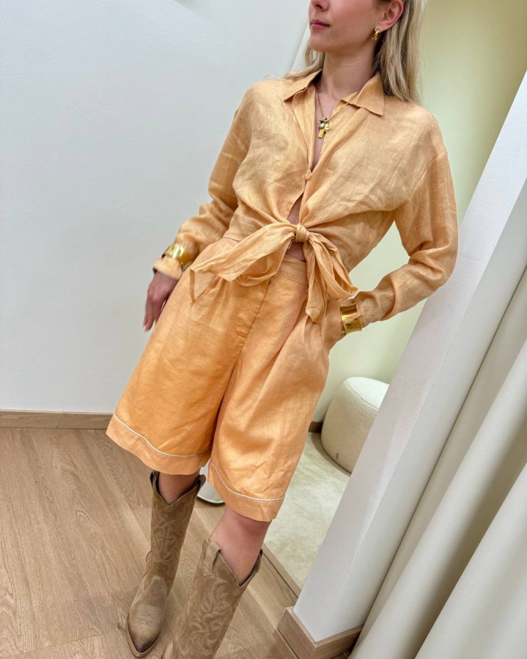 Bermuda in ramiè color albicocca Souvenir Shop Online Bermuda in ramiè color albicocca Souvenir