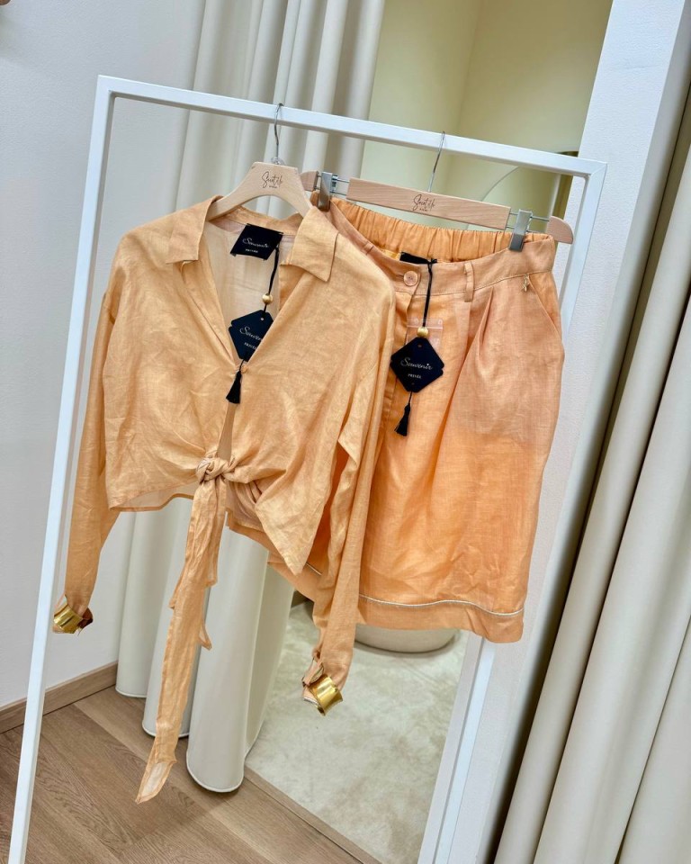 Bermuda in ramiè color albicocca Souvenir Shop Online Bermuda in ramiè color albicocca Souvenir