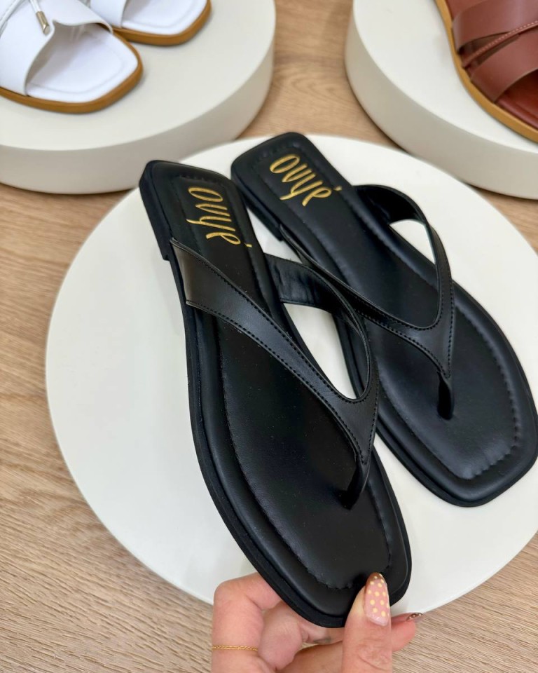 Ciabatta infradito pelle nera Ovyè Shop Online Ciabatta infradito pelle nera Ovyè