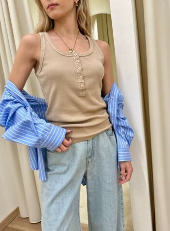 Shop Online Canotta con bottoni beige HaveOne