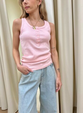 Shop Online Canotta con bottoni rosa HaveOne