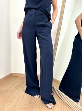Shop Online Pantalone palazzo fluido blu Vicolo
