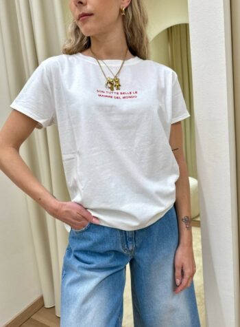Shop Online T-shirt regular bianca stampa "son tutte belle le mamme.." Vicolo