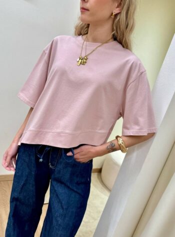 Shop Online T-shirt asimmetrica rosa antico Vicolo