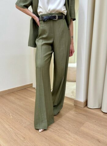 Shop Online Pantalone effetto stropicciato verde salvia HaveOne