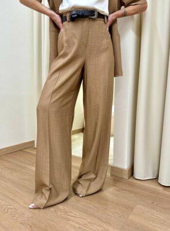 Shop Online Pantalone effetto stropicciato cammello HaveOne