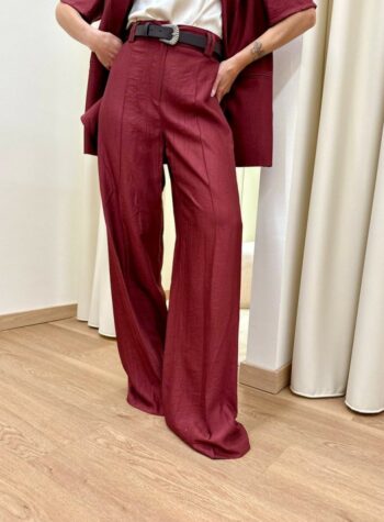 Shop Online Pantalone effetto stropicciato bordeaux HaveOne