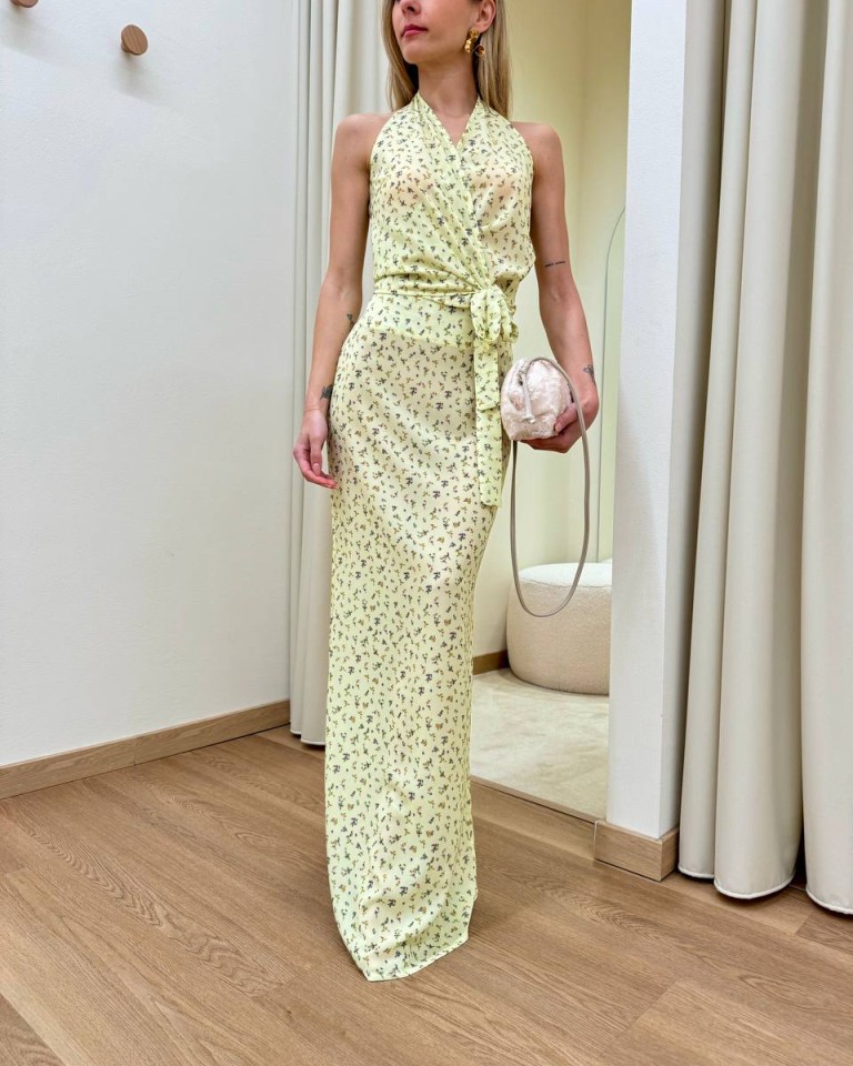 Gonna lunga Gisel micro fiori giallo pastello Mar De Margaritas Shop Online Gonna lunga Gisel micro fiori giallo pastello Mar De Margaritas