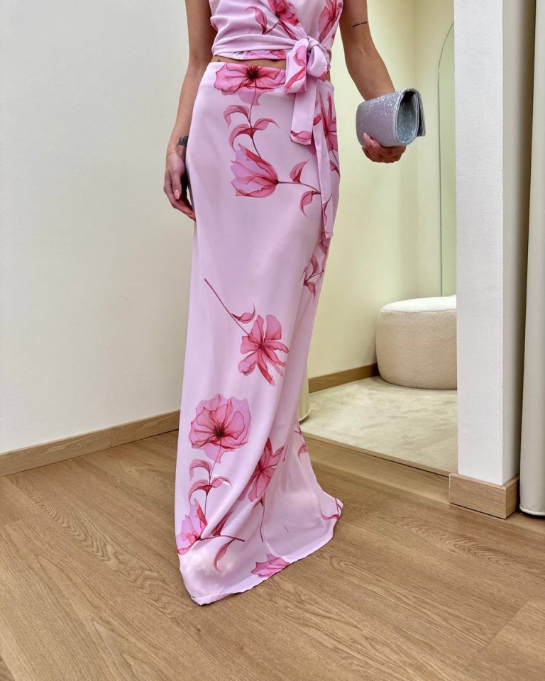 Gonna lunga Gisel fiori rosa Mar De Margaritas Shop Online Gonna lunga Gisel fiori rosa Mar De Margaritas