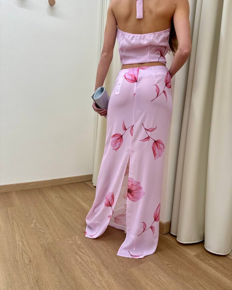 Gonna lunga Gisel fiori rosa Mar De Margaritas Shop Online Gonna lunga Gisel fiori rosa Mar De Margaritas