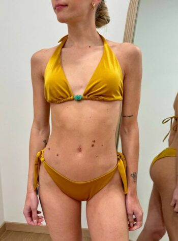 Shop Online Bikini Benedetta lycra lucida ocra Matinée
